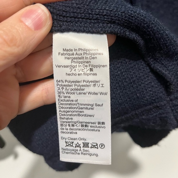 J crew Wool-blend sweater fleece jacket in Navy men’s size Medium - Picture 8 of 9